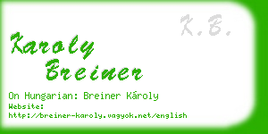 karoly breiner business card